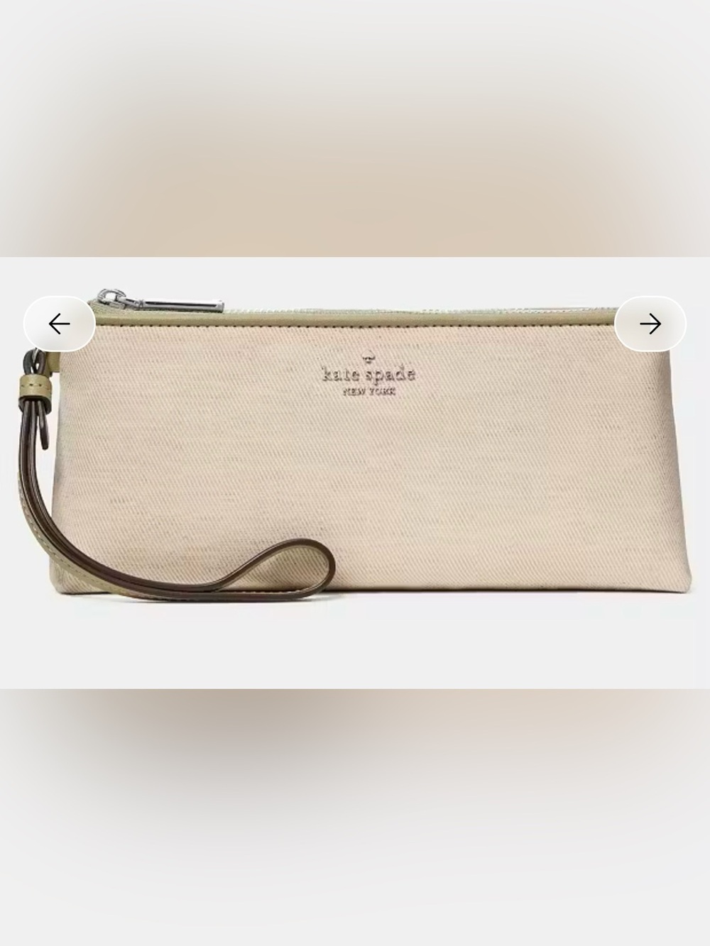 kate spade wren wristlet - linen NWT
